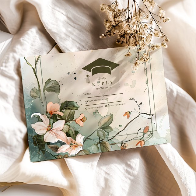 Boho Wildflower Graduation Party  RSVP Card (Creator Uploaded)