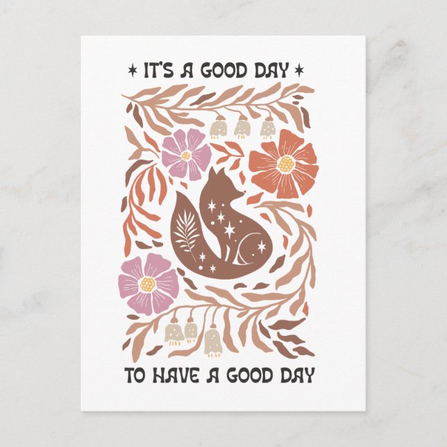 Boho Wildflower It's A Good Day To Have A Good Day Postcard (Front)