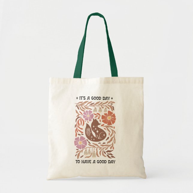 Boho Wildflower It's A Good Day To Have A Good Day Tote Bag (Front)
