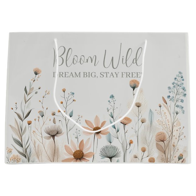 Boho Wildflower Large Gift Bag (Front)