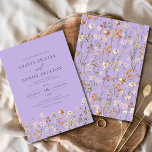 Boho Wildflower Lilac Purple Garden Wedding Invitation<br><div class="desc">Invite your guests with this lilac purple boho wildflower garden wedding invitation. Featuring a soft lilac purple background, hand-painted watercolor wildflowers, and elegant modern typography, this romantic design blends pastel charm with bohemian sophistication. Perfect for spring weddings, garden ceremonies, or couples who love whimsical and artistic stationery. Customize with your...</div>