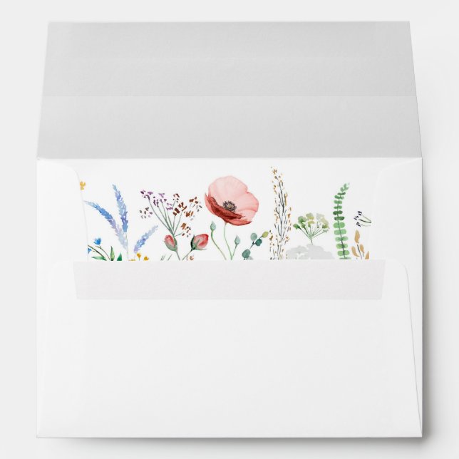 Boho Wildflower Meadow Bridal Shower Envelope (Back (Bottom))