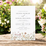 Boho Wildflower Meadow Spring Garden Wedding Invitation<br><div class="desc">Immerse your guests in the romance of nature with our Boho Wildflower Garden Wedding Invitation. Inspired by the beauty of untamed blooms, this invitation captures the essence of a free-spirited celebration. The enchanting design features delicate wildflowers dancing amidst lush greenery, setting the perfect tone for your garden wedding. The boho-chic...</div>