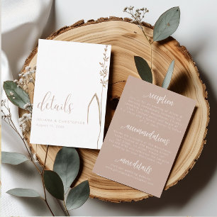 Boho Wildflower Minimalist Wedding Details Card