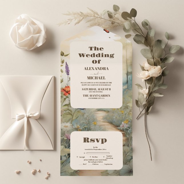 Boho Wildflower Mountain Meadow All In One Invitation (Creator Uploaded)