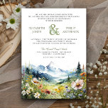 Boho Wildflower Mountain Meadow QR Code Wedding Invitation<br><div class="desc">Amaze your guests with this elegant all in one wedding invite featuring beautiful mountains and wildflowers with QR code for online RSVP. Simply add your event details on this easy-to-use template to make it a one-of-a-kind invitation.</div>