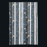 Boho Wildflower Navy Striped Modern Home Decor  Kitchen Towel<br><div class="desc">Boho Wildflower Navy Striped Modern Home Decor kitchen towel . Refresh your cooking space with this modern boho botanical kitchen towel. The artistic design features delicate mustard yellow wildflowers and leafy foliage layered beautifully over classic navy blue, dusty blue, and white vertical stripes. This stylish patterned dish towel makes a...</div>