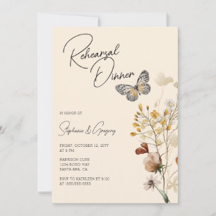 Boho Wildflower Night Before Rehearsal Dinner Invitation
