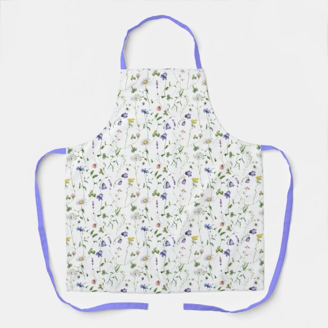 Boho Wildflower Pattern Floral Apron (Front)