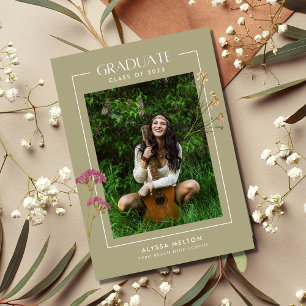 Boho Wildflower Photo Girl Digital Graduation