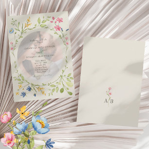 Boho Wildflower Photo Wedding Invitation