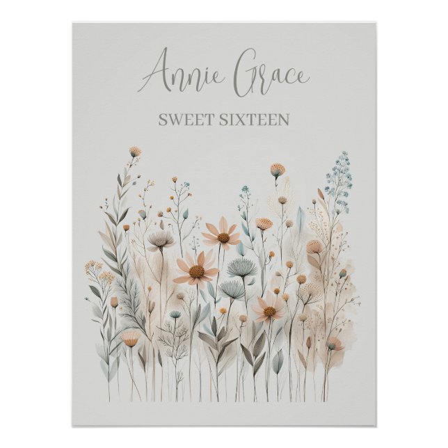 Boho Wildflower Poster (Front)