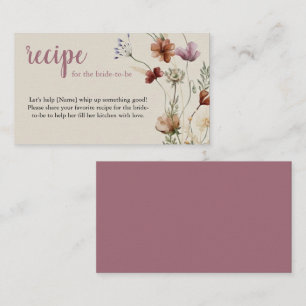 Boho Wildflower Recipe Request Enclosure Card
