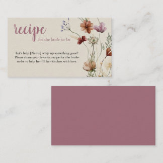 Boho Wildflower Recipe Request Enclosure Card