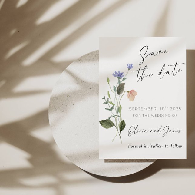 Boho Wildflower Save the Date Wedding card (Creator Uploaded)