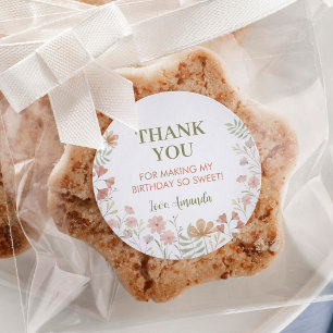 Boho Wildflower Sticker Favour Labels Birthday 