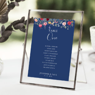 Boho Wildflower Table Number 1 Seating Chart