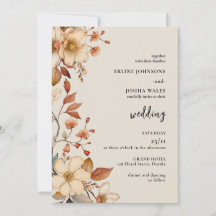 Boho Wildflower Terracotta Wedding Invitation