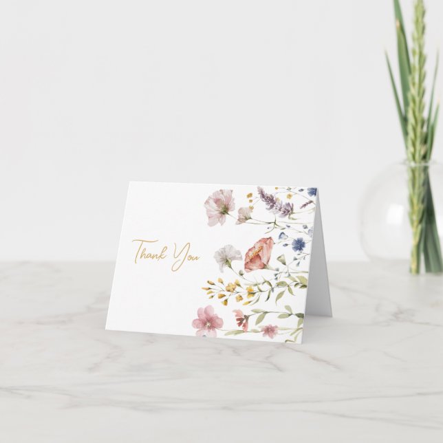 Boho Wildflower Thank You Card (Front)