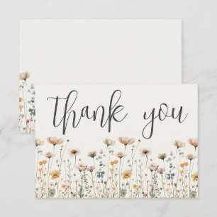 Boho Wildflower Thank You Card