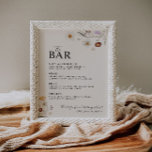 Boho Wildflower The Bar Wedding Sign<br><div class="desc">The Bar sign are characterized by a boho style with floral artwork and neutral earthy and beige colours.</div>