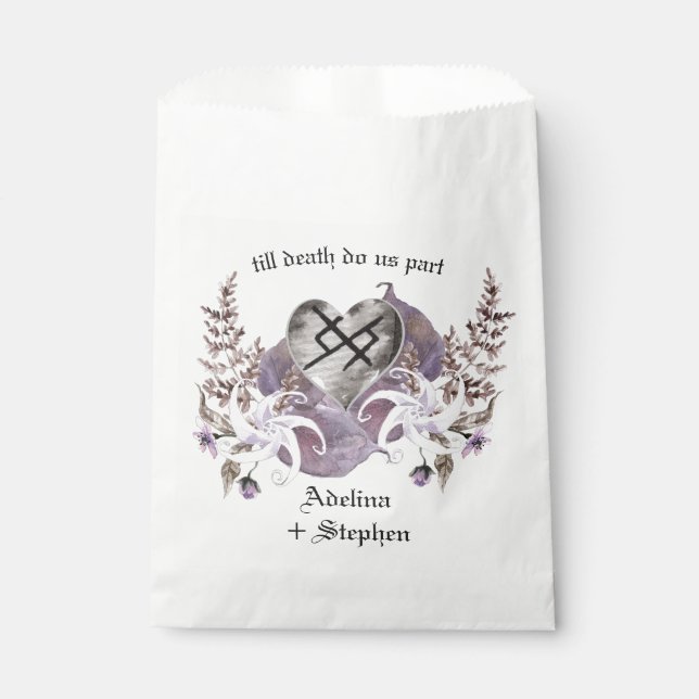 Boho Wildflower Viking Love Gothic Wedding Favours Favour Bag (Front)