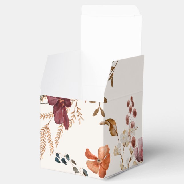 Boho Wildflower Vintage Fall Wedding Favor Box (Opened)