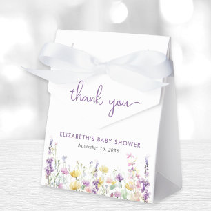 Boho Wildflower Watercolor Baby Girl Shower Favor Box