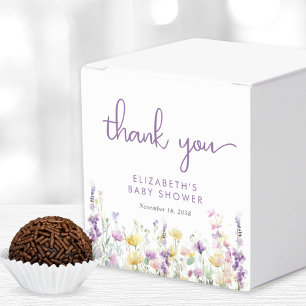 Boho Wildflower Watercolor Baby Girl Shower Favor Box