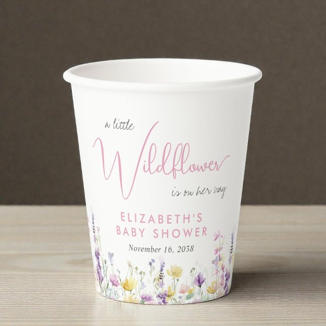 Boho Wildflower Watercolor Baby Shower Paper Cups (Boho Wildflower Watercolor Baby Shower Paper Cups)