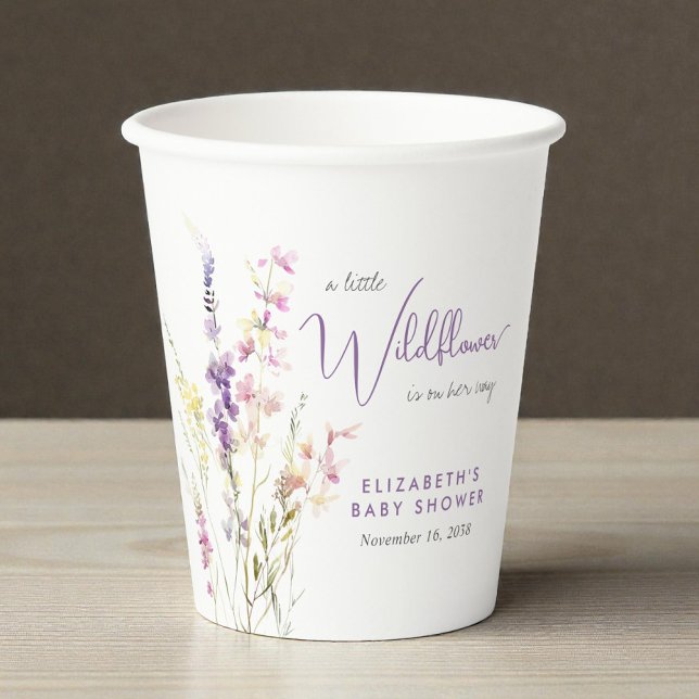 Boho Wildflower Watercolor Baby Shower Paper Cups (Boho Wildflower Watercolor Baby Shower Paper Cups)