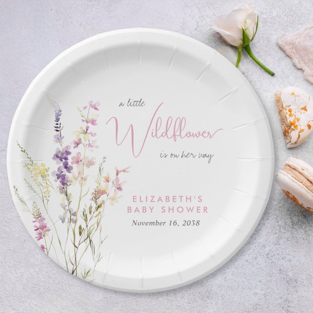 Boho Wildflower Watercolor Baby Shower Paper Plate (Boho Wildflower Watercolor Baby Shower Paper Plates)