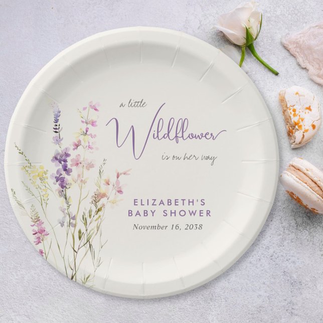 Boho Wildflower Watercolor Baby Shower Paper Plate (Boho Wildflower Watercolor Baby Shower Paper Plates)