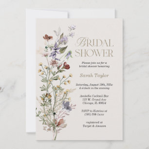 Boho Wildflower Watercolor Bridal Shower Invitation