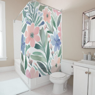 Boho Wildflower Watercolor Floral Bathroom