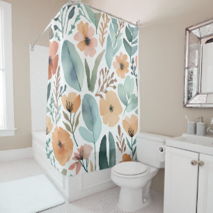 Boho Wildflower Watercolor Floral Bathroom