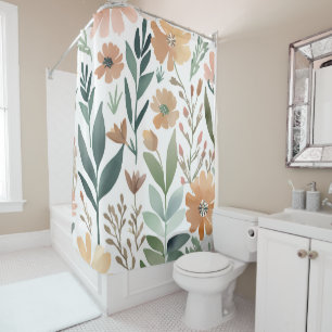 Boho Wildflower Watercolor Floral Bathroom