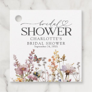 Boho Wildflower Watercolor Floral Bridal Shower Favour Tags