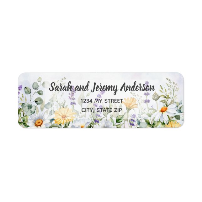 Boho Wildflower Watercolor Personalize Wedding (Front)