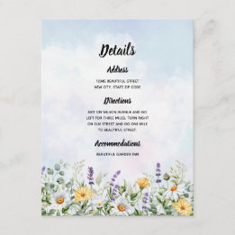 Boho Wildflower Watercolor Personalize Wedding Enclosure Card