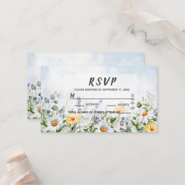 Boho Wildflower Watercolor Personalize Wedding Place Card