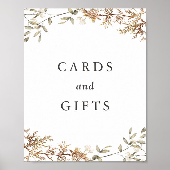Boho Wildflower Wedding Cards and Gifts Sign (Front)
