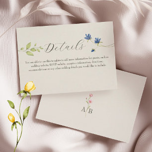 Boho Wildflower Wedding Details Enclosure Card