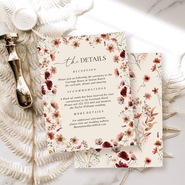 Boho Wildflower Wedding Details Enclosure Card (Creator Uploaded)
