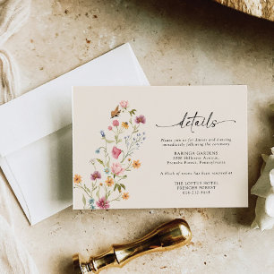 Boho Wildflower Wedding Enclosure Card