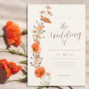 Boho Wildflower Wedding Invitation