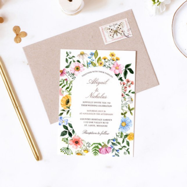 Boho Wildflower Wedding Invitation (Creator Uploaded)