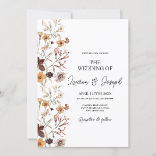 Boho Wildflower Wedding invitation