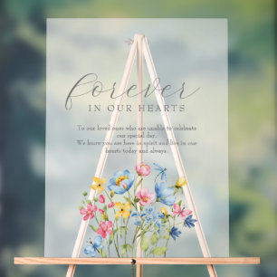 Boho Wildflower Wedding Memorial Acrylic Sign