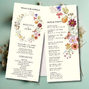 Boho Wildflower Wedding Program 